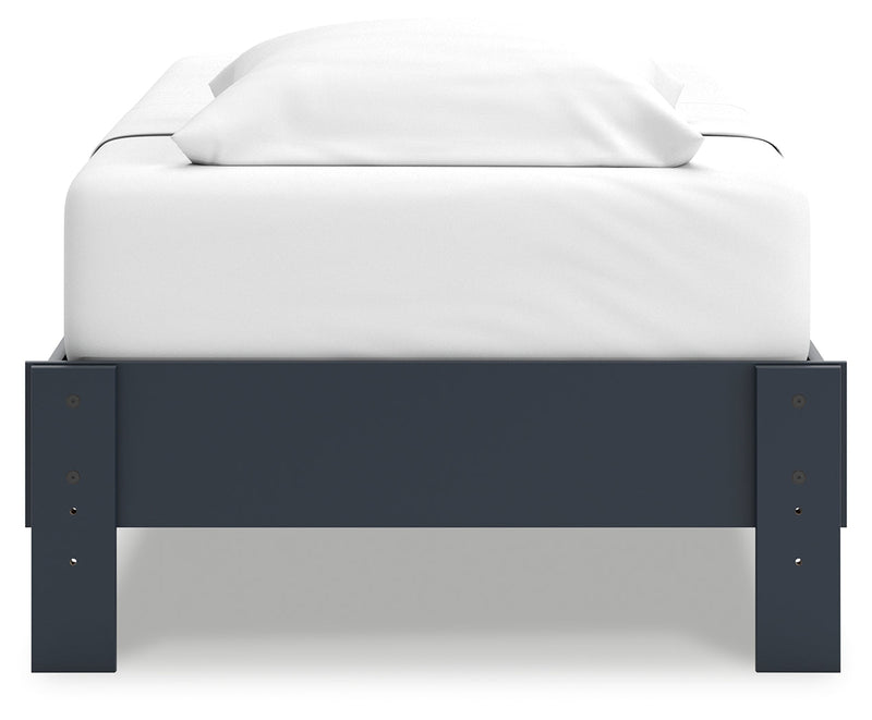 Simmenfort Twin Platform Bed with Dresser, Chest and Nightstand in Navy Blue - PKG020621