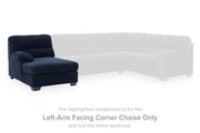 SimpleJoy Navy Left-Arm Facing Corner Chaise - 2420516