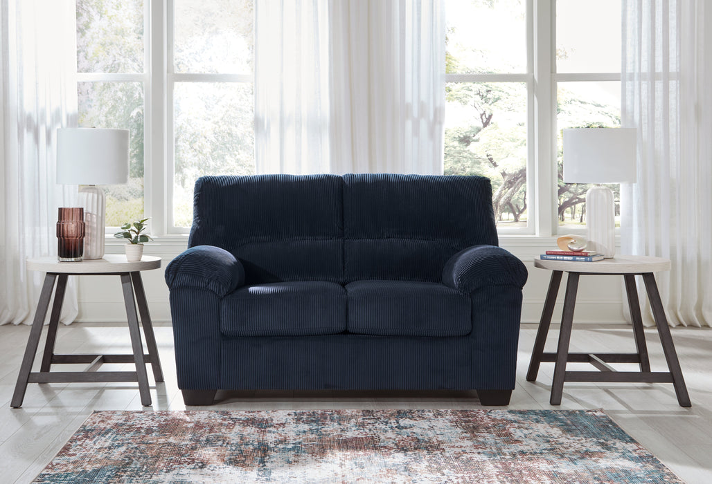 SimpleJoy Navy Loveseat - Gate FurnitureLoveseat