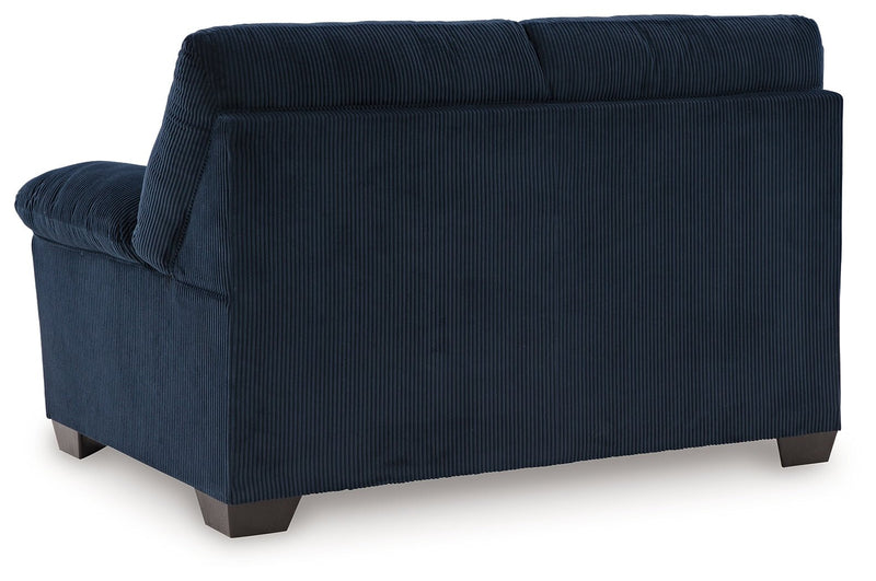 SimpleJoy Navy Loveseat - Lara FurnitureLoveseat