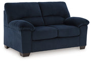 SimpleJoy Navy Loveseat - Lara FurnitureLoveseat