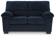 SimpleJoy Navy Loveseat - Lara FurnitureLoveseat
