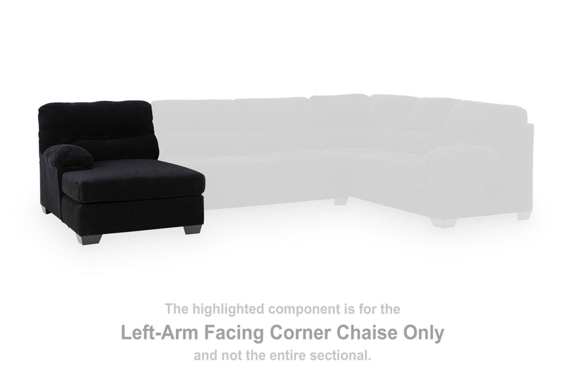 SimpleJoy Onyx Left-Arm Facing Corner Chaise - 2420416