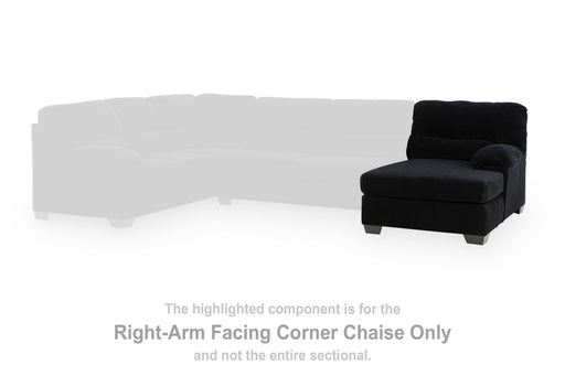 SimpleJoy Onyx Right-Arm Facing Corner Chaise - 2420417