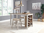 Skempton White/Light Brown 3 - Piece Counter Height Set w/ Stools - Lara FurnitureCounter Height Set