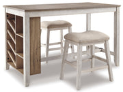 Skempton White/Light Brown 3 - Piece Counter Height Set w/ Stools - Lara FurnitureCounter Height Set