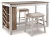 Skempton White/Light Brown 3 - Piece Counter Height Set w/ Stools - Gate FurnitureCounter Height Set