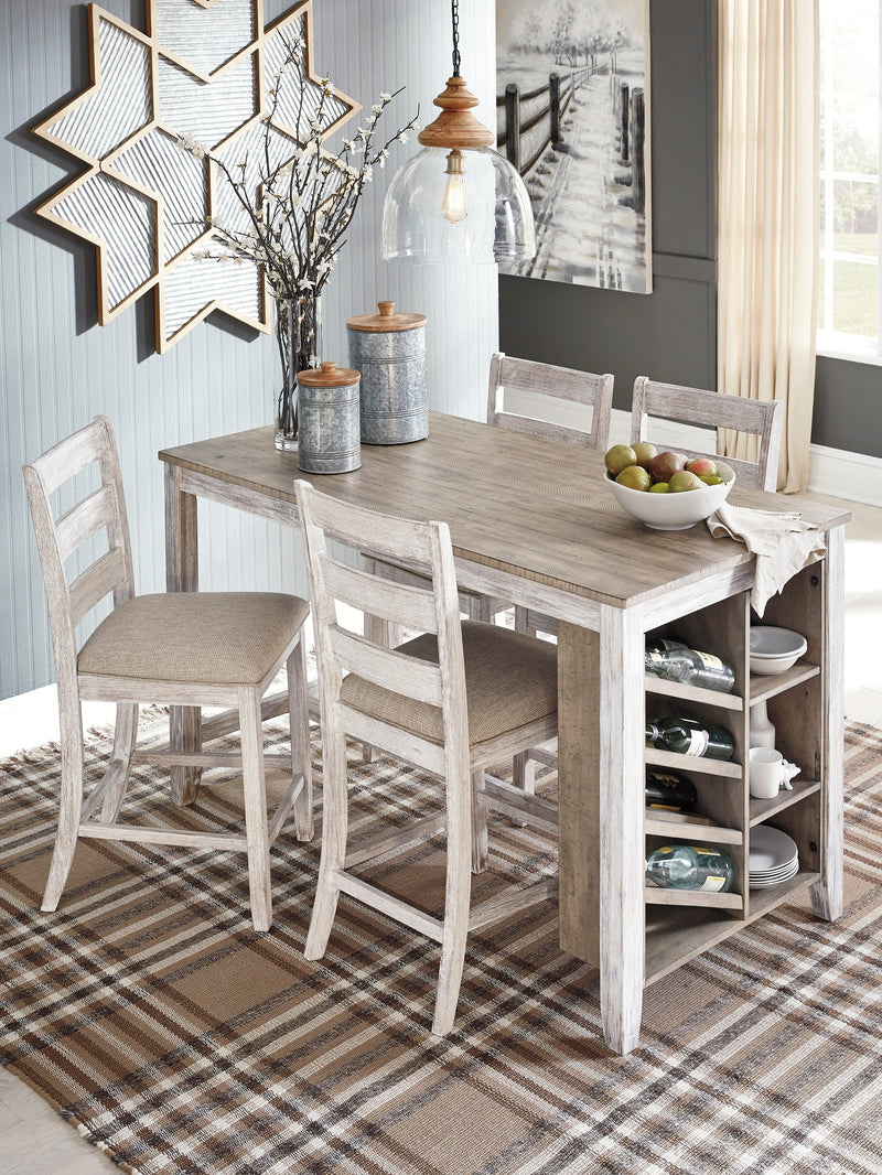 Skempton White/Light Brown 5 - Piece Counter Height Set - Lara FurnitureCounter Height Set