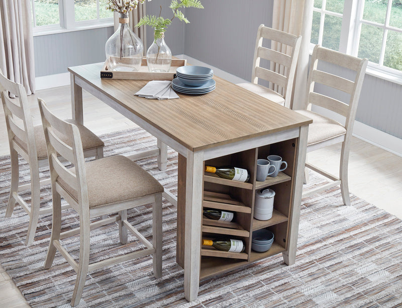 Skempton White/Light Brown 5 - Piece Counter Height Set - Lara FurnitureCounter Height Set