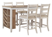 Skempton White/Light Brown 5 - Piece Counter Height Set - Lara FurnitureCounter Height Set