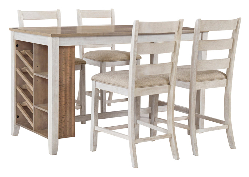 Skempton White/Light Brown 5 - Piece Counter Height Set - Lara FurnitureCounter Height Set