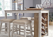 Skempton White/Light Brown 5 - Piece Counter Height Set w/ Stools - Lara FurnitureCounter Height Set