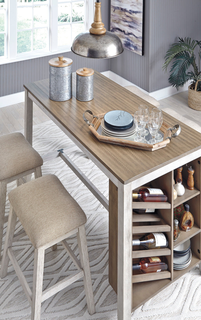 Skempton White/Light Brown 5 - Piece Counter Height Set w/ Stools - Lara FurnitureCounter Height Set