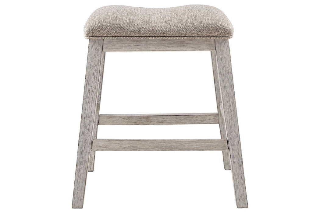 Skempton White/Light Brown Counter Height Bar Stool (Set of 2) - Gate FurnitureBarstool