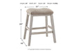 Skempton White/Light Brown Counter Height Bar Stool (Set of 2) - Gate FurnitureBarstool