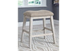 Skempton White/Light Brown Counter Height Bar Stool (Set of 2) - Gate FurnitureBarstool