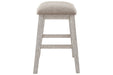 Skempton White/Light Brown Counter Height Bar Stool (Set of 2) - Gate FurnitureBarstool