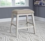 Skempton White/Light Brown Counter Height Bar Stool (Set of 2) - Lara FurnitureBarstool