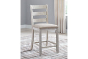 Skempton White/Light Brown Counter Height Bar Stool (Set of 2) - Lara FurnitureBarstool