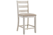 Skempton White/Light Brown Counter Height Bar Stool (Set of 2) - Lara FurnitureBarstool