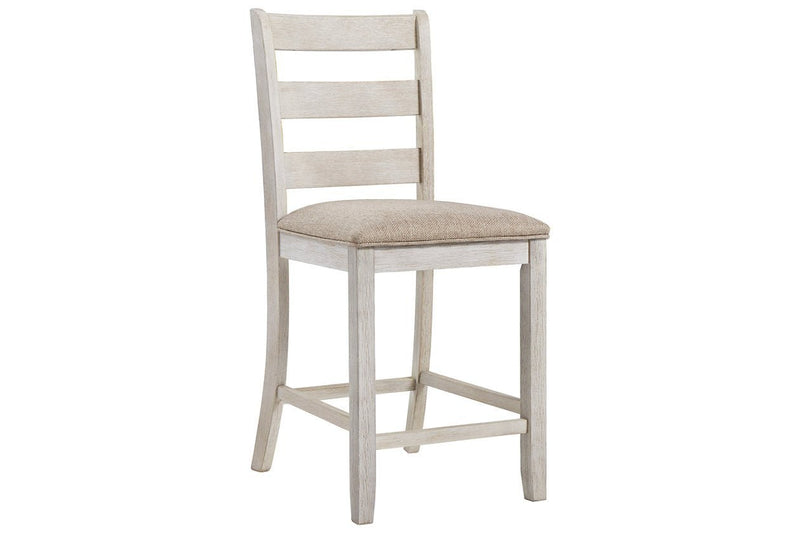 Skempton White/Light Brown Counter Height Bar Stool (Set of 2) - Lara FurnitureBarstool