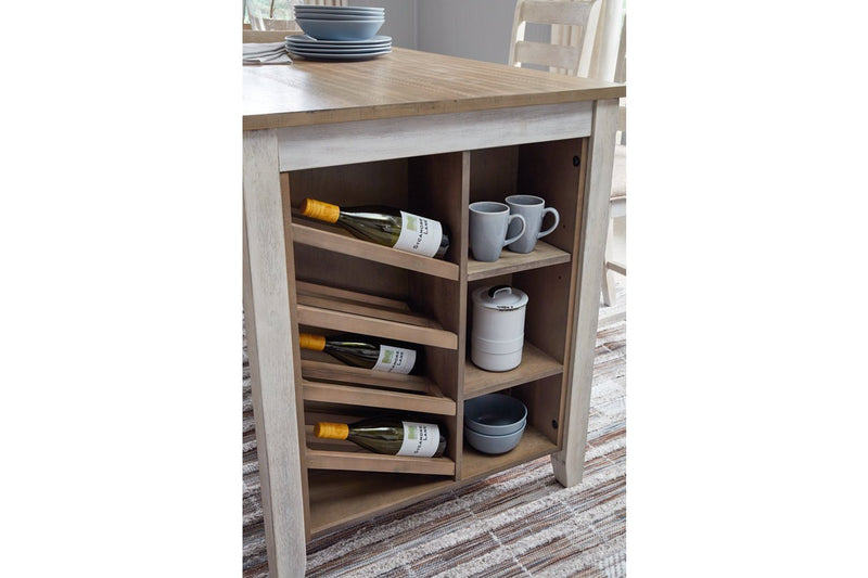 Skempton White/Light Brown Counter Height Dining Table - Lara FurnitureCounter Height Table