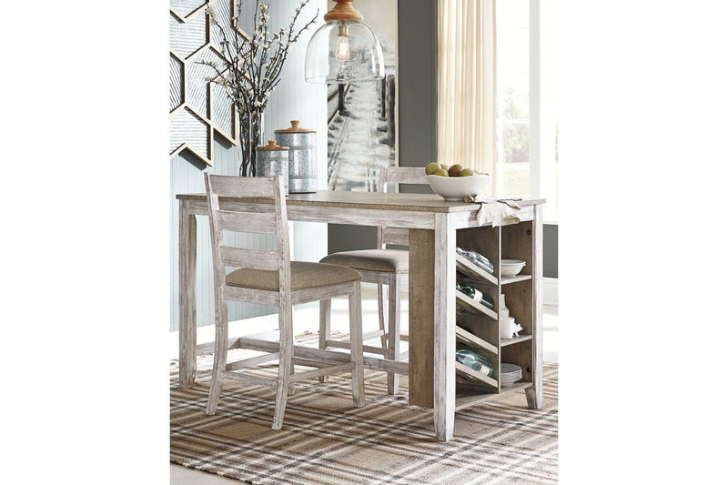Skempton White/Light Brown Counter Height Dining Table - Lara FurnitureCounter Height Table