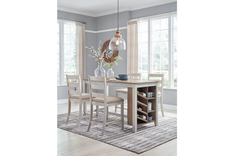 Skempton White/Light Brown Counter Height Dining Table - Lara FurnitureCounter Height Table