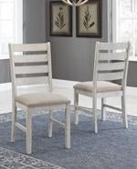 Skempton White/Light Brown Dining Chair (Set of 2) - Lara FurnitureDining Chair