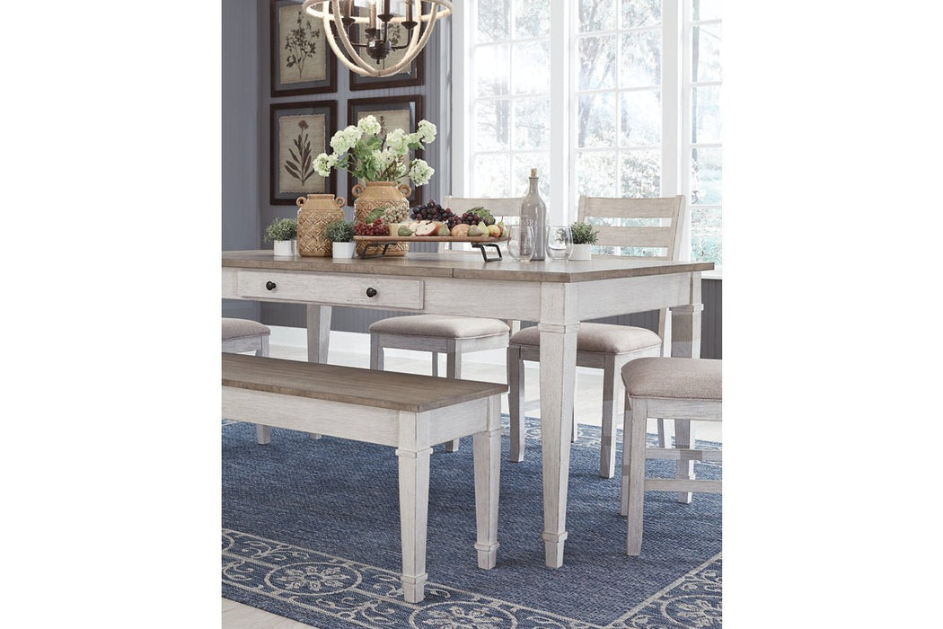 Skempton White/Light Brown Dining Table - Gate FurnitureDining Table