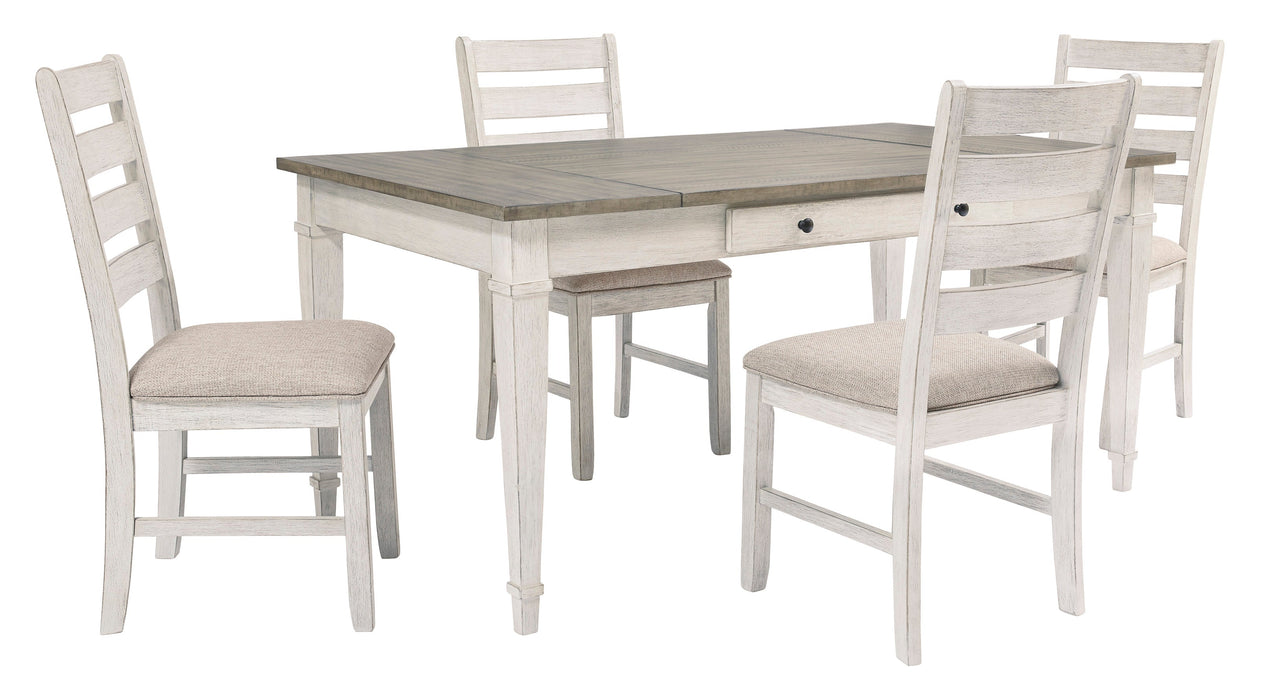 Skempton White/Light Brown Rectangular Dining Set - Gate FurnitureDining Room Set
