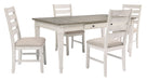 Skempton White/Light Brown Rectangular Dining Set - Gate FurnitureDining Room Set