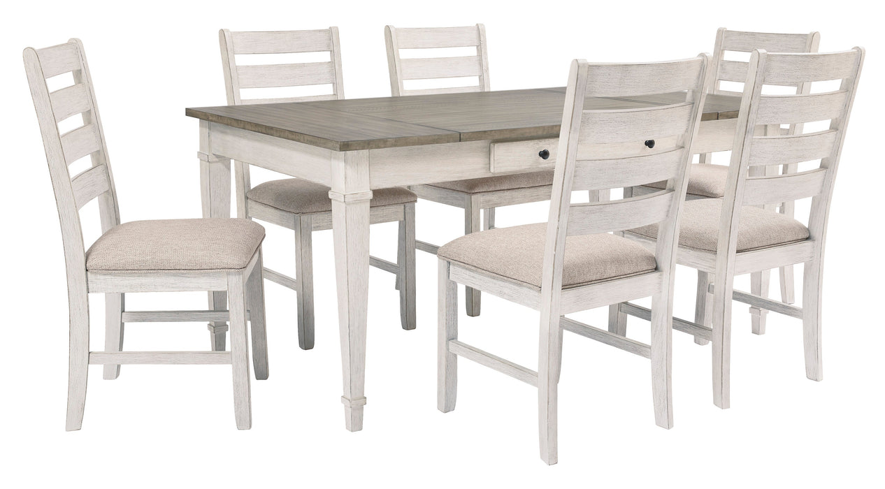 Skempton White/Light Brown Rectangular Dining Set - Gate FurnitureDining Room Set