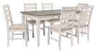 Skempton White/Light Brown Rectangular Dining Set - Gate FurnitureDining Room Set