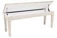 Skempton White/Light Brown Storage Bench - Gate FurnitureAccent Bench