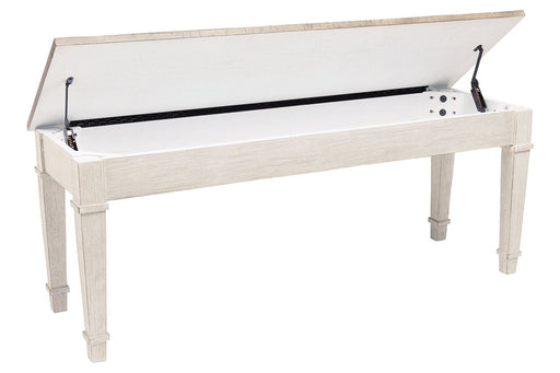 Skempton White/Light Brown Storage Bench - Gate FurnitureAccent Bench