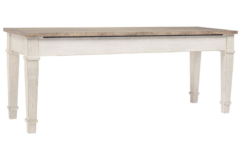 Skempton White/Light Brown Storage Bench - Gate FurnitureAccent Bench