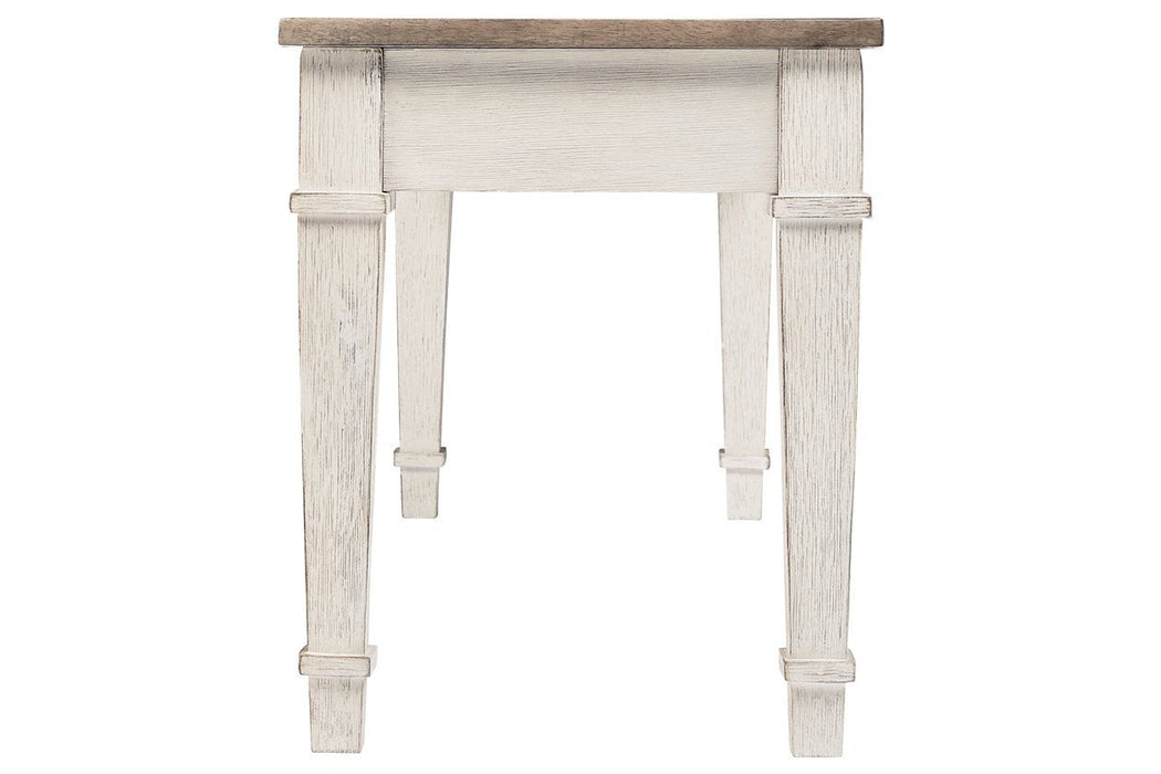 Skempton White/Light Brown Storage Bench - Gate FurnitureAccent Bench