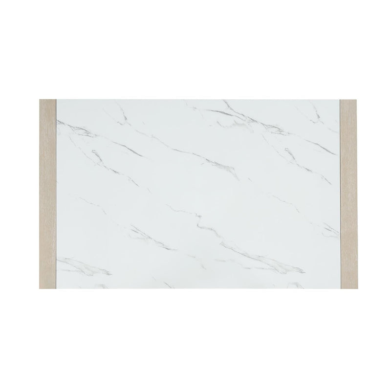 Skyla - White & Oak Rectangular Shape Dining Table with Faux Marble Top - D214-Table