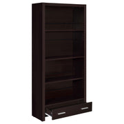 Skylar 71-inch 5-shelf Bookcase with Drawer Cappuccino - 800905