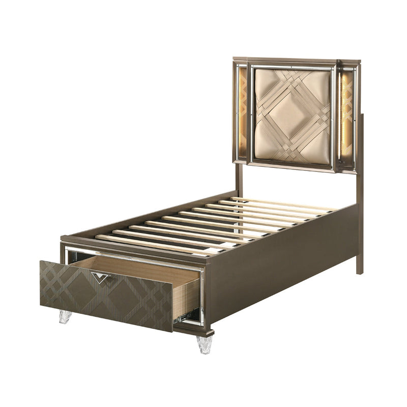 Skylar Twin Bed W/Led & Storage - 25340T