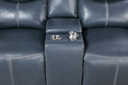 Sloane 3-piece Upholstered Reclining Sofa Set Blue - 610271-S3