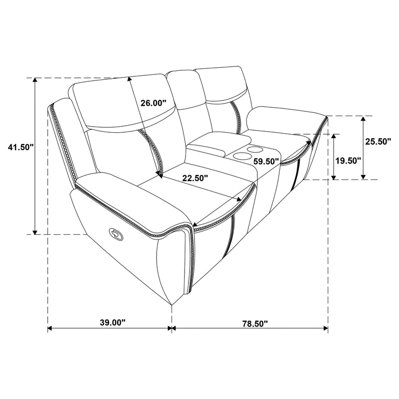 Sloane 3-piece Upholstered Reclining Sofa Set Blue - 610271-S3