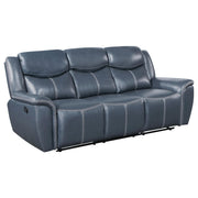 Sloane 3-piece Upholstered Reclining Sofa Set Blue - 610271-S3