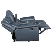 Sloane 3-piece Upholstered Reclining Sofa Set Blue - 610271-S3