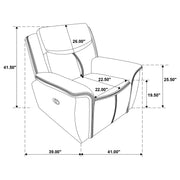 Sloane Upholstered Padded Arm Recliner Chair Blue - 610273