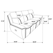 Sloane Upholstered Padded Arm Reclining Sofa Blue - 610271