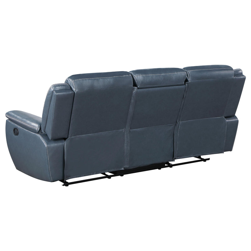 Sloane Upholstered Padded Arm Reclining Sofa Blue - 610271