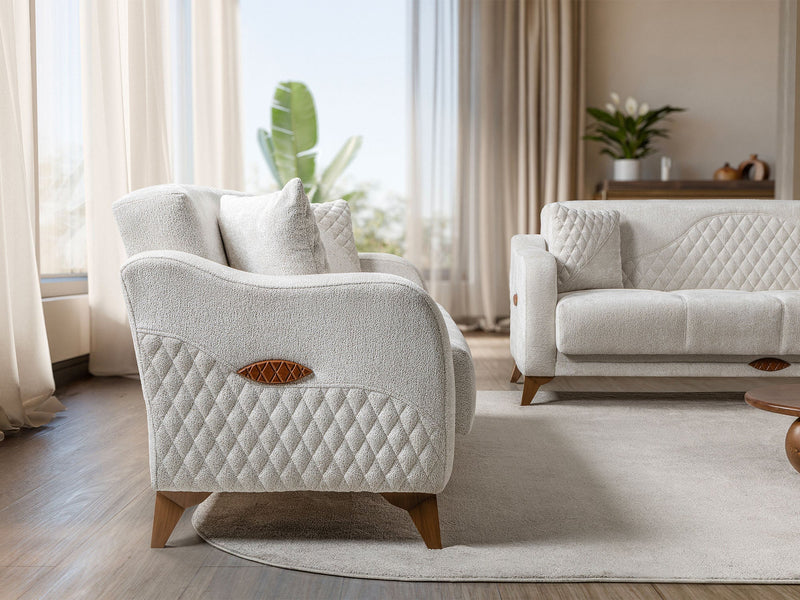 Smart 3-pieces (Sofa & Loveseat & Chair) Livingroom Set in Cream - 200-ST-SMA-HENRY05-321