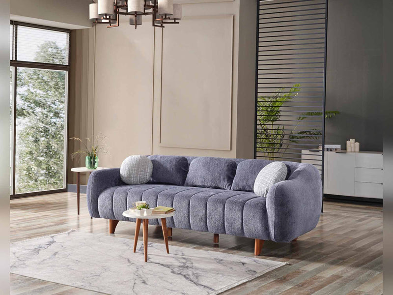 Snowy 3-pieces (Sofa & Loveseat & Swivel Chair) Livingroom Set Anthracite in Anthracite - 101-SNO-ROMAA-321